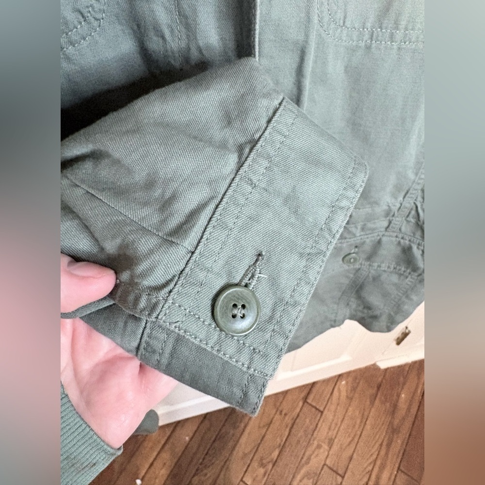 Talbots Cotton Casual Utility Jacket – Olive Green – Size XL | Versatile - Picture 6 of 10